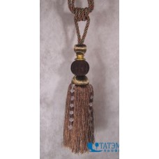 Подхват с бархат. вставкой в держатель, арт. Н 1217 коричневый, уп. 1 пара