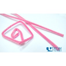 Проволока для плетения с ворсом (синель/шенил) 0,6 х 30 см, арт. А 028 розовый, уп. 100 шт