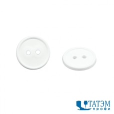 Пуговица 11 мм, ПП: белые, 2 отверстия, 5000 шт в 1 уп, РФ