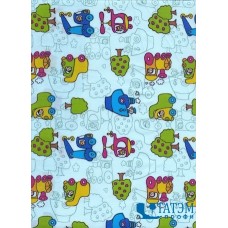 Ткань Тиси 120 г/м2, Светло-голубые Машинки (арт. №3698) шир. 1,50 м