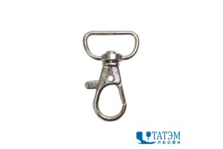 Карабин для сумок 18 мм, никель, темн.никель, оксид, арт. KS-130, упак. 100 шт