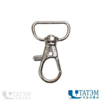 Карабин для сумок 18 мм, никель, темн.никель, оксид, арт. KS-130, упак. 100 шт
