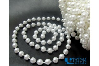 Бусины на нити 10 мм жемчуг, упак 10 м