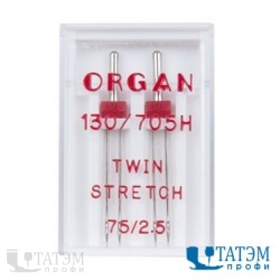 Иглы Organ Twin Stretch 130/705H-TS,  упак. 2 шт