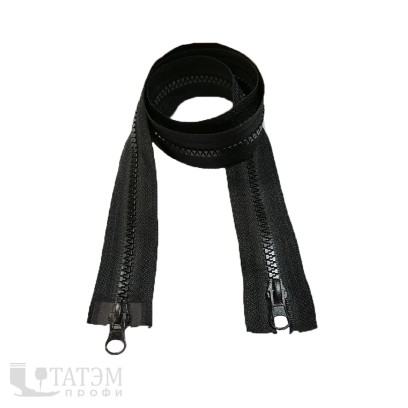 Молния трактор Т-5, 2 бегунка, 80 см, черная, LOGO, РФ