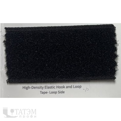 Лента петельная 6131-9136, 38 мм, нейлон и латексная пряжа, черная, КНР