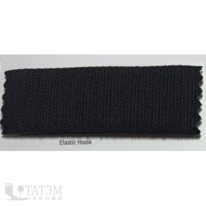 Лента крючковая 6131-9191, 25 мм, нейлон и латексная пряжа, черная, КНР