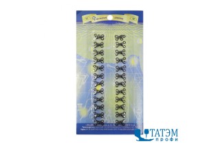 Крючки бельевые с пет.на пластине № 1 (упак. 24 шт) никель/оксид