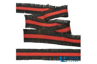 Тесьма с бахромой тканая 30 мм, арт. TBYF05, красный/черный уп. 13,71 м