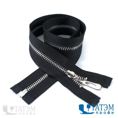 Молния трактор Т-5, 75 см декоративная, черная, звено серебро/золото