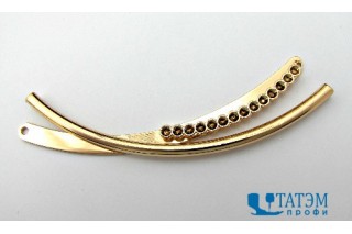 Металлическое украшение пришивное 9,0 х 1,3 мм золото, арт. К30435, уп 10 шт