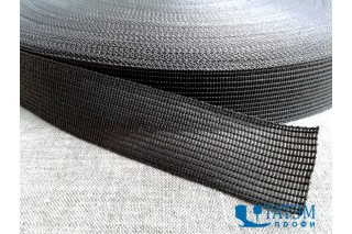 Тесьма окантовочная вязаная 23 мм, темно серый (142), 2,8 г/м, 100 м