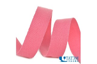 Лента киперная 10 мм хлопок 2,5 г/см, арт.TBY.CT10137, цв.F137 розовый, уп. 50 м