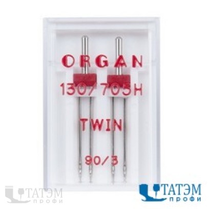 Иглы ORGAN Twin 130/705H №75/2,5 супер стрейч (двойные иглы) упак 2 шт