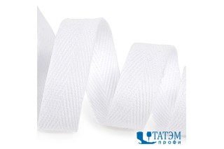 Лента киперная 10 мм хлопок 2,5 г/см, арт.TBY.CT10101, цв.F101 белый, уп. 50 м
