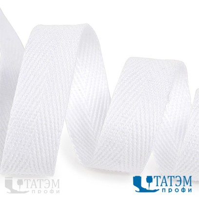 Лента киперная 10 мм хлопок 2,5 г/см, арт.TBY.CT10101, цв.F101 белый, уп. 50 м