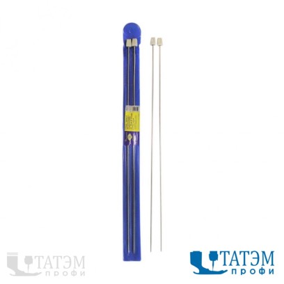 Спицы прямые 35 см, диам. 2,5 мм, металл. с огранич.в PVC-чехле