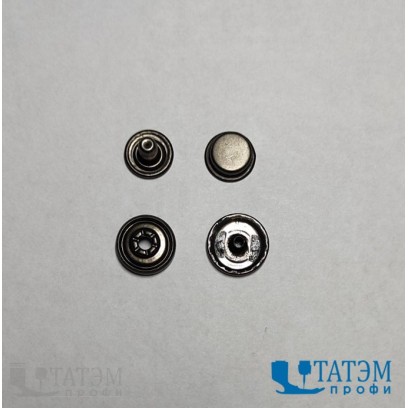 Кнопка 15х15 мм ДЕЛЬТА чер.никель (латунь) упак 720 шт