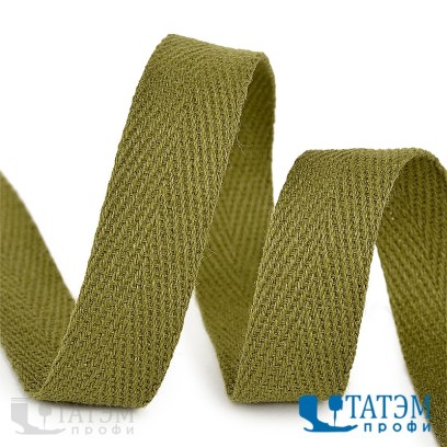 Лента киперная 15 мм хлопок 2,5 г/см, арт.TBY.CT15264, цв.F264 зеленый, уп. 50 м