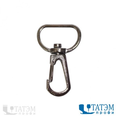 Карабин для сумок 20 мм, никель, темн.никель, оксид, арт. KS-132, упак. 100 шт
