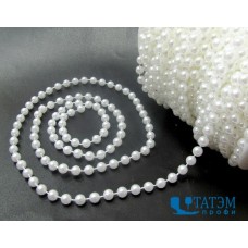 Бусины на нити 6 мм жемчуг, упак 25 м