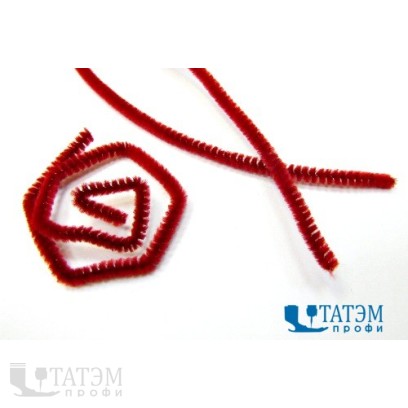 Проволока для плетения с ворсом (синель/шенил) 0,6 х 30 см, арт. А 030 бордо, уп. 100 шт