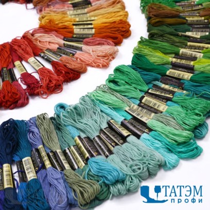 Нитки для вышивания "Мулине" 10 м, цветные, 12 мотков в упаковке