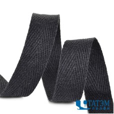 Лента киперная 10 мм хлопок 2,5 г/см, арт.TBY.CT10322, цв.F322 черный, уп. 50 м