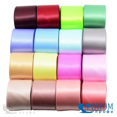 Лента атласная, 50 мм, цветная, 33 м в рулоне, КНР