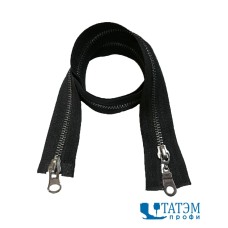 Молния металл Т-5, 2 замка, 100 см, никель, оксид, КНР