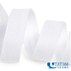 Лента киперная 15 мм хлопок 2,5 г/см, арт.TBY.CT15101, цв.F101 белый, уп. 50 м