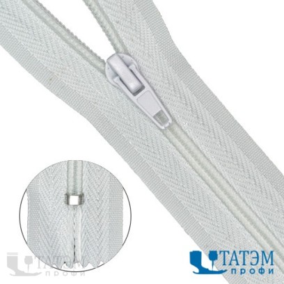 Молния спираль брючная Т-4, 18 см, 14,7 г/м, автомат, белая, РФ