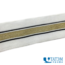 Резинка отделочная 40 мм, белый/золото