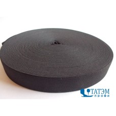 Резинка 45 мм, вязаная, рулон 50 м, черная