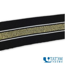 Резинка отделочная 40 мм, черный/золото