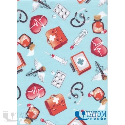 Ткань Тиси 120 г/м2, Голубой Пилюлькин (арт. №2689), шир. 1,50 м
