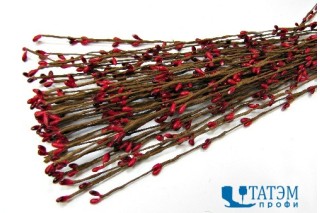 Веточки декор. 40 см с почками, коричневый/красный, уп. 100 шт
