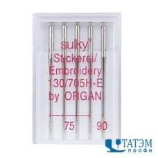 Иглы вышивальные шелк 130/705H №75-90 ORGAN (5шт)