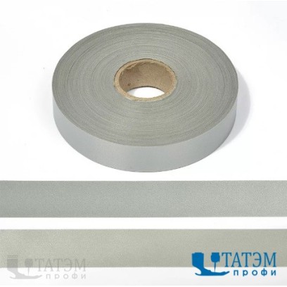 Лента СВ, 25 мм, арт. A102-2M пэ 100% (120cpl), рулон 100 м, серая, КНР