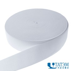 Резинка 60 мм, тканая, рулон 25 м, белая