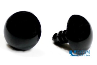 Глазки/носики с винтом круглые 12 ,14, 20 мм черный, уп. 100 шт