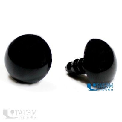 Глазки/носики с винтом круглые 12 ,14, 20 мм черный, уп. 100 шт