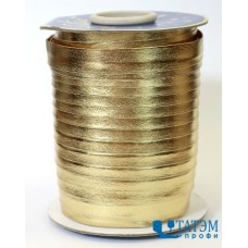 Косая бейка 15 мм декор иск. кожа, золото, упак 45 м
