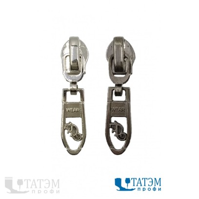 Бегунок для металла Т-5 декор №3, никель/т. никель, 100 шт