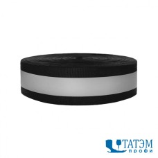 Лента 40 мм светоотраж. к/с 270 на тесьме черной (100 м)