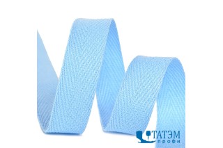 Лента киперная 10 мм хлопок 2,5 г/см, арт.TBY.CT10351S, цв.S351 голубой, уп. 50 м