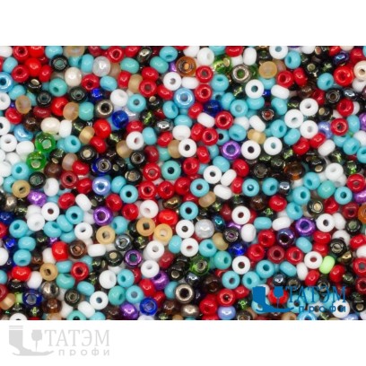Бисер 8/0 средний (450 г) цветной