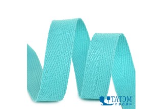 Лента киперная 15 мм хлопок 2,5 г/см, арт.TBY.CT15204, цв.F204 мятный, уп. 50 м