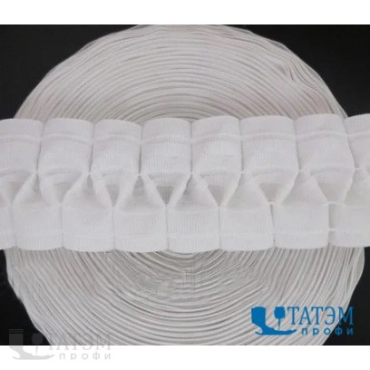 Шторная тесьма 60 мм, арт. 605 "шахматка", матовая (50 м)