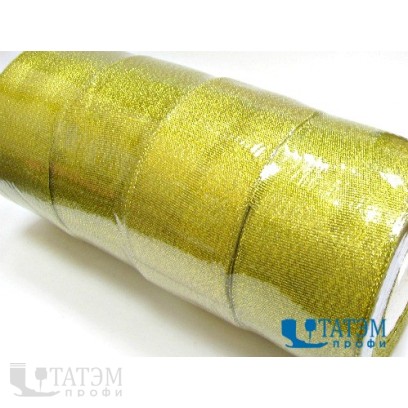 Лента декор.металлизированная (люрекс) 50 мм, золото, уп. 100 ярд: 4 рул по 25 ярд